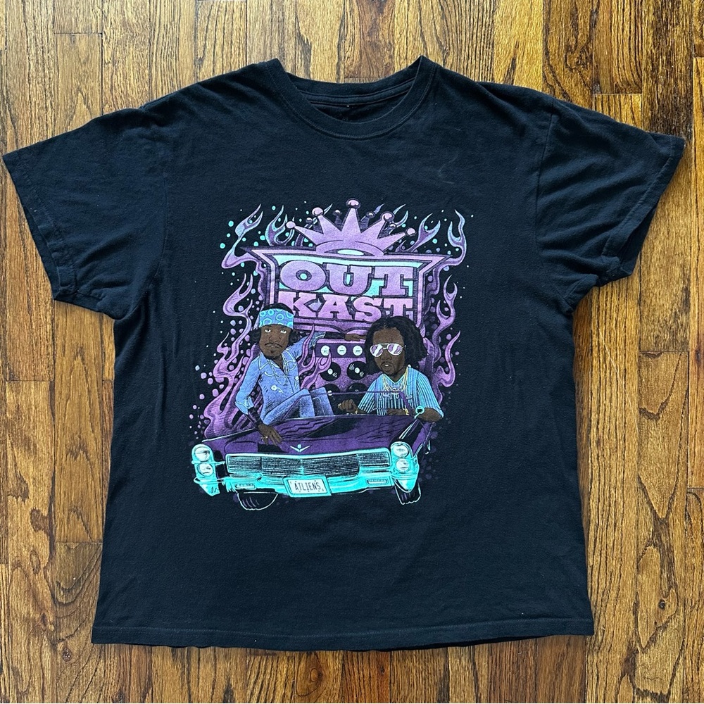 Y2K OutKast ATLiens Graphic Black T-Shirt Large